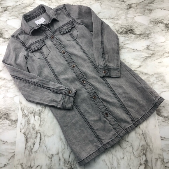 The Children's Place Other - Childrens Place Grey Jean Chambray Shirt Dress 5/6